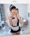 Black Maid dress sexy lace maid dress nightwear sexy lingerie nightwear see through sleepwear cheap husband pajamas sexy nightwear. 