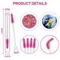 50Pcs Eyelash Brush Tube Disposable Mascara Wands Tube Reusable Lash Spoolies Brush Dust-proof Cleaner Storage Tubes. 