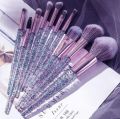 Beautiful crystal style makeup brushes 10 pcs.