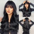 New fashion selling synthetic fiber wig female air bangs long curly hair big wave temperament repair face wig head set. 