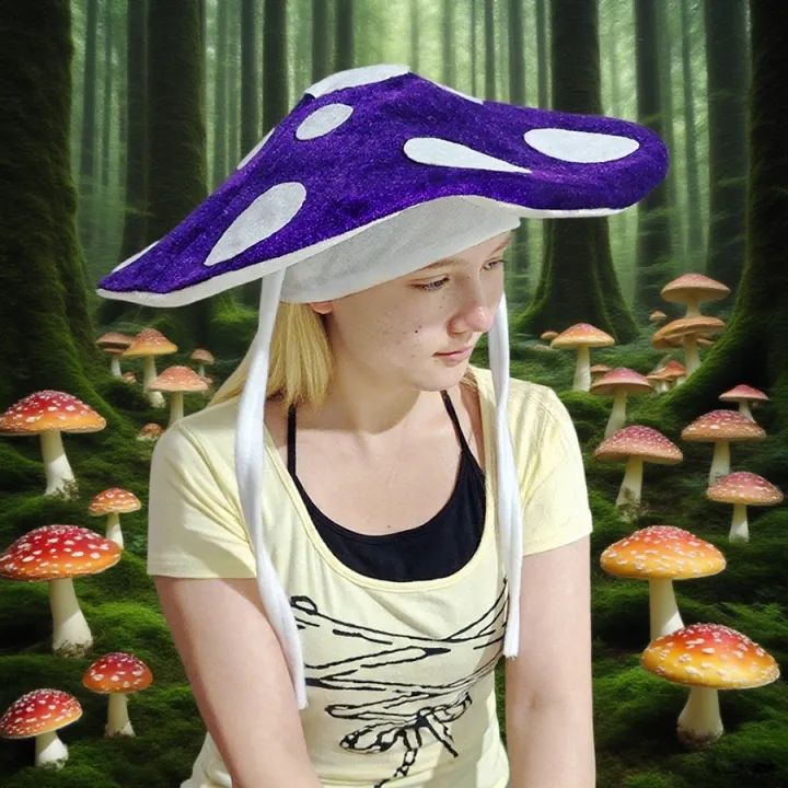 Unique%20Mushroom%20Costume%20Hat%20Soft%20Hat%20For%20Themed%20Party%20Halloween%20Party%20Hat%20-%20Image%203