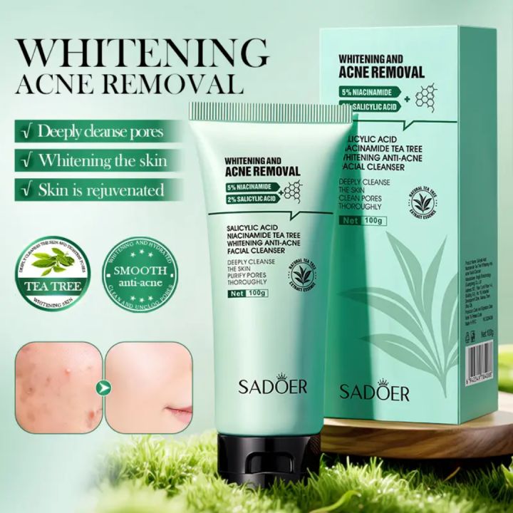 SADOER Whitening and Acne Removal Facial Cleanser, Net 100g
