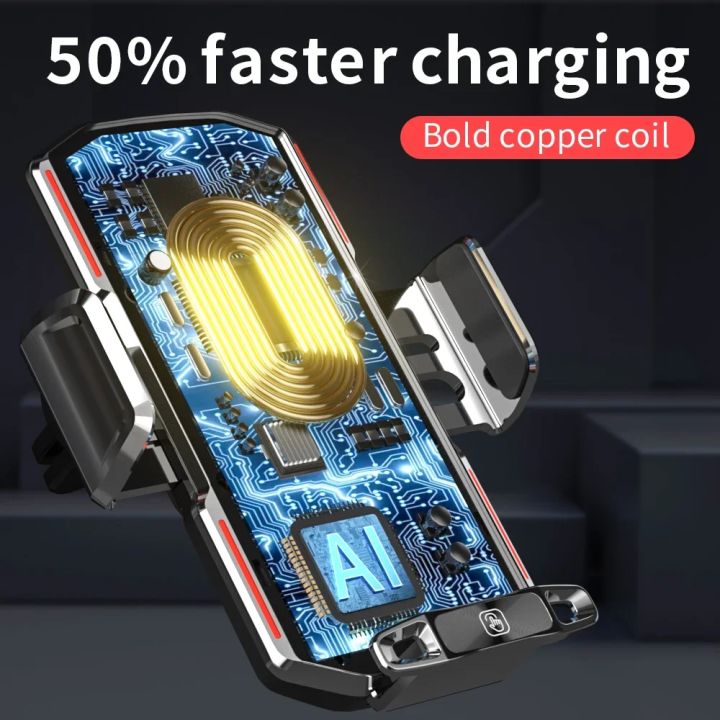 VIKEFON%20Car%20Wireless%20Charger%20Magnetic%20Automatic%20Clamp%20%20Fast%20Charger%20Car%20Phone%20Holder%20for%20iPhone14%2013%2012Samsung%20S20%20S10%20Universal%20-%20Image%205
