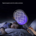 Mosquito Racket 2-in-1 Mosquito Racket Insect Killer USB Charging Protective Net Household Supplies for Home Bedroom Living Room. 