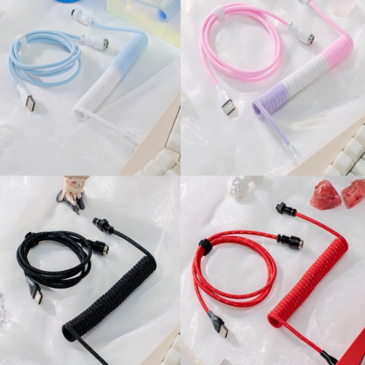 8k Aviation Plug-In Mechanical Keyboard Customization Spring Spiral Magnetic Shaft Keyboard Typec Multifunctional Charging Cable