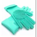 2 pieces dishwash silicon gloves (right hand and left hand) - Bartan dhone wala gloves - Reusable Silicone Magic Pair with Scrubber for Kitchen, Bathroom, Car, Pet and Multipurpose Cleaning and Washing - Magic Reusable Silicone Gloves with Wash Scrubber,. 