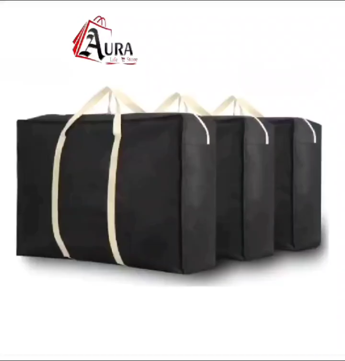 Storage Bag Portable Bag Large Cloth Organizer Foldable Bag For Clothes Blanket Storage Non Woven Storage Bags (20x18x10) inches