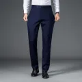 Men's lightweight business casual pants with micro elasticitymen's quick drying pantsnew straight leg office black deep bluepant. 