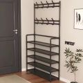Clothes rack with shoe stand cloth hanger simple floor. 