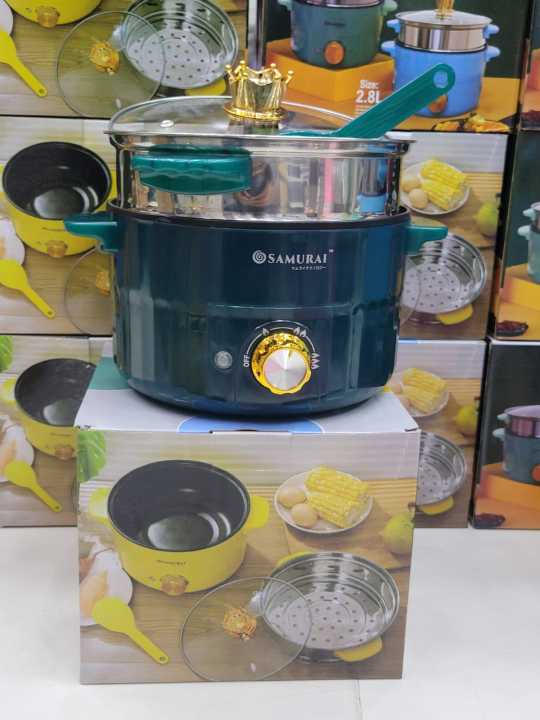 SAMURAI%20Multi-Function%20Electric%20Cooking%20Pot%202.8L%20%7C%20Steamer,%20Noodles,%20Hot%20Pot%20&%20Rice%20Cooker%20%7C%20Crown%20Lid%20Design%20-%20Image%206
