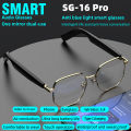SG-16Pro New Trendy Smart Glasses Anti Blue Light Gold frame Sunglasses Music Stereo For Jogging Workouts SG16 PRO. 