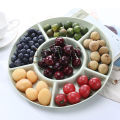 6-Compartment Food Storage Tray Fruit Snack Plate Appetizer Serving Platter. 