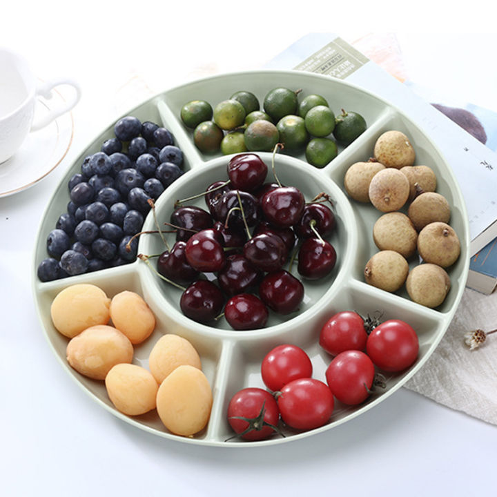 6-Compartment Food Storage Tray Fruit Snack Plate Appetizer Serving Platter