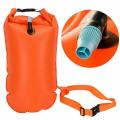 Inflatable Open Swimming Buoy Tow Float Dry Bag Double Air Bag With Waist Belt For Swimming Water Sport Storage Safety Bag.