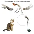 Funny Simulation Bird Interactive Cat Feather Toy with Bell Sucker Cat Stick Toy for Indoor Kitten Play Chase Exercise Cat Toy. 