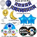 Space Theme pack of 54 pcs set Birthday Decoration Items for Boy Set of 54 Pcs Space Birthday Decoration Items for Girl | Planet Theme Birthday Decoration. 