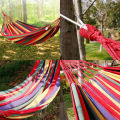 Hammock Leisure Durable Single Travel Swing Chair Hanging Bed Casual Hammocks for Patio Garden Backyard Outdoor Indoor with Bag.
