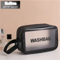 Portable Travel Wash Bag Female Transparent Waterproof Makeup Storage Pouch Large Capacity Cosmetic Organizer Pu Material.