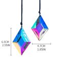 2 pcs Diamond Shaped Crystal Light Catching Prisms, Rainbow Maker for Window, Balcony, Kitchen, Garden Decoration. 
