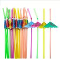 100 Pcs Disposable Straws Rainbow Umbrella Fruit Straws Table Decor Tropical Drinks for Cocktail Soft Drinks Hawaiian Party. 