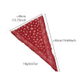 Retro Classic Red Cashew Pattern Diamond Silk Scarf Women's Low Ponytail Tie-Up Headband Scarf Headwrap Triangle Neck Scarf.