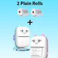 DOLPHINIX - Mini Printer With Thermal Paper  Rolls and  Sticker Roll | Inkless Bluetooth Portable Photo Printing 57mm for Android IOS with Adhesive Label Thermal Papers , Mini Printer for mobile , Printer Small Mini , Mini printer For mobile photo. 