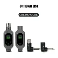 Wireless Microphone System XLR Mic Converter Adapter UHF Automatic Transmitter Setup For Condenser Dynamic Mic. 