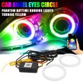 2PCS RGB Angel Eyes Halo Rings Lights with Turn Signal Lights APP Bluetooth LED Motorcycle Retrofit DRL Car Headlight 12V 24V. 