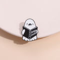 Cartoon Ghost Boo Enamel Pins Human Stories Book Creative Brooches Halloween Backpack Clothes Lapel Badge Gift for Kids Friends.