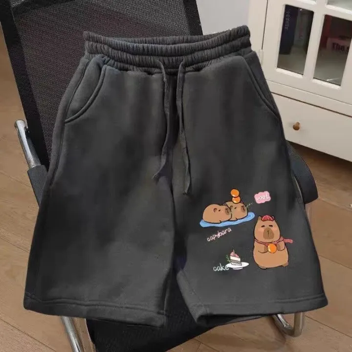 2025%20American%20Ins%20Style%20Capibala%20Printed%20New%20Fun%20Drawstring%20Shorts%20For%20Women's%20Street%20Fashion%20Brand%20Five%20Quarter%20Pants%20-%20Image%203