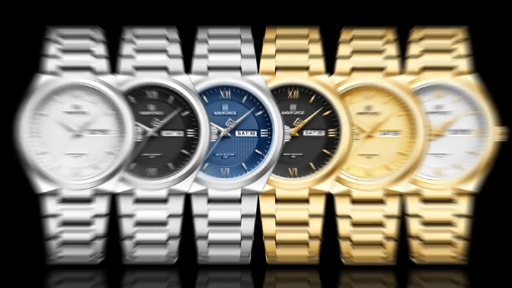 NAVIFORCE 8030 SBE Luminous Hands Luxury Quartz Date Watch for Men Watch