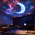 Star and moon projection night light fairy light bedroom LED atmosphere music synchronization color changing projection light.