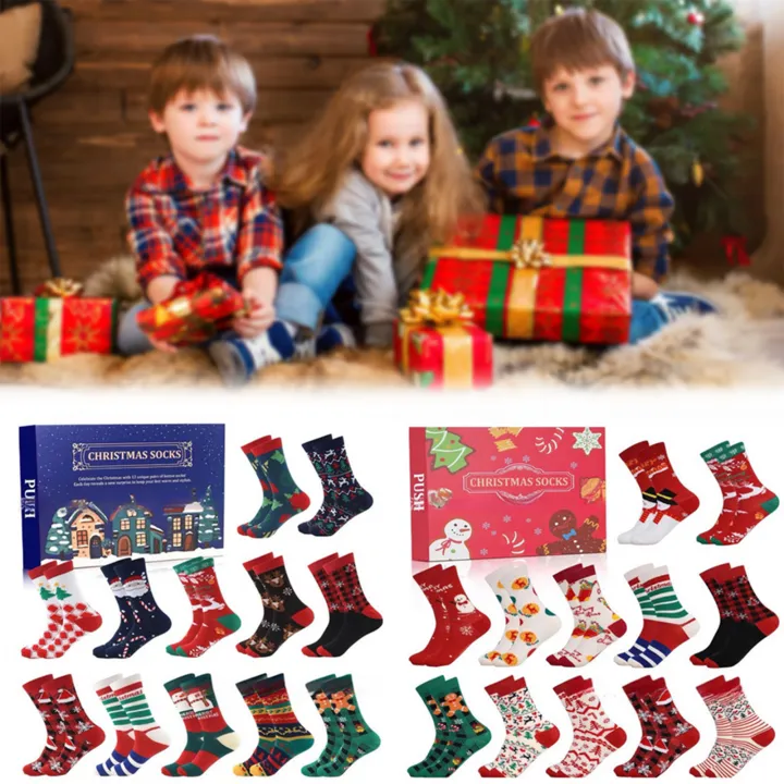 2025%20Xmas%20Advents%20Calendar%2024%20Pairs%20Unique%20Festive%20Men%20Women%20Socks%20Warm%20Cozy%20Autumn/Winter%20Mid-Calf%20Socks%20Set%20-%20Image%202
