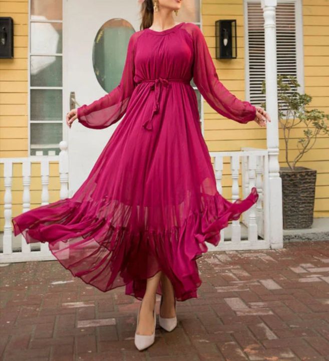 Long chiffon maxi dresses best sale