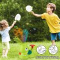 Kids Pop-Up Flying Saucer Launcher Toy with Pink Elephant Flying Discs Outdoor Backyard Park Play Game Durable Launcher. 