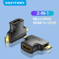 Vention Micro HDMI Adapter Micro Mini 2 in 1 Male to Female Cable Connector Converter for Camera TV Projector Mini HDMI Adapter. 