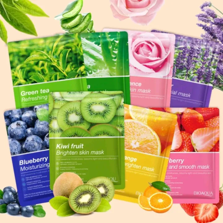 BIOAQUA%20Randum%20Pack%20of%205%20Fruit%20Plant%20Extract%20Blueberry,%20Green%20tea,%20Freshen%20Orange,%20Strawberry,%20Kiwi%20fruit%20Moisturizing%20Brighten%20Facial%20Sheet%20Mask%20-%20Image%203