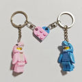 Beautiful Handmade 3D Cartoon Shark Couple Keychain Matching Pink & Blue Anime Keyring Charms for Lovers Backpack Pendant s. 