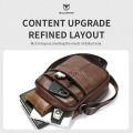 BULLCAPTAIN Men's leather shoulder bag multifunctional and high-capacity cowhide crossbody bag handbag Casual Messenger Bag. 