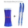 52Pcs/Set Gel Pen Erasable Refill Rod Erasable Pens 0.5mm Blue Black Washable Handle School Writing Stationery Gel Ink Pen. 