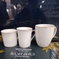 Beautiful white golden line bone Tea Mug Coffee Mug, Men's and Women's Tea Mugs for Office and Home with Handle, Camping Mug.11 oz. 