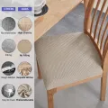 Stretch Jacquard Chair Seat Covers Chair Removable Washable Upholstered Dining Room Chair Seat Protector Cushion Slipcovers. 