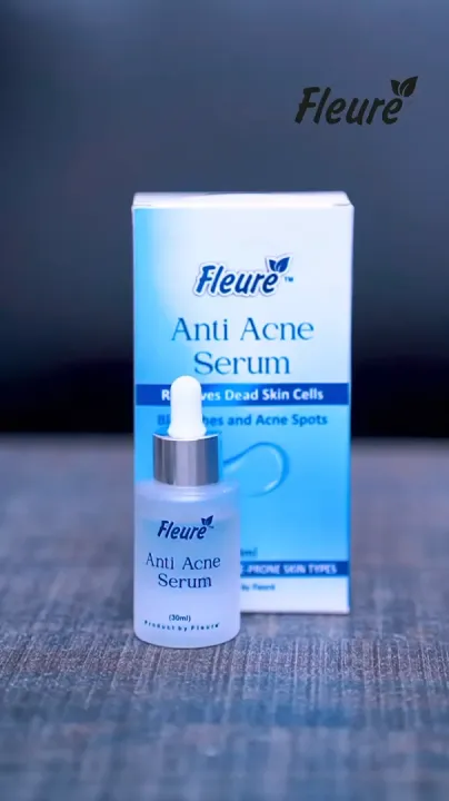 Fleure Anti Acne Serum - 30ml - Serum - Natural Acne-fighting Formula - Acne Serum - Aloe Vera Gel,Glycerin,Mandelic Acid - Serums - Suitable for Acne-prone Skin Types - Fleure