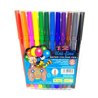 Unipen Colour Uni-fine Water colour Pen 12 Pcs | Daraz.com.bd