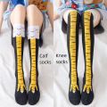 Women Thigh High Stockings Chicken Feet Print Long Socks Over Knee Socks Funny Novelty Socks Cartoon Animal Paws Stockings. 