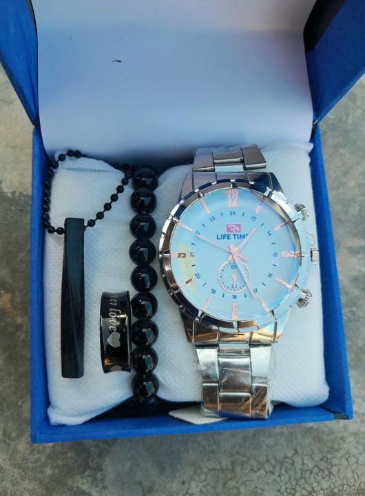 Pack%20of%204%20Mens%20Silver%20Watch%20Set%20%7C%7C%20casual%20watch%20set%20%7C%7C%20smart%20watch%20%7C%7C%20Watch%20Ring%20Braclete%20Chain%20-%20Image%202