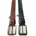 MODEL : NCC-02 Pure Cow Leather Stylish Crocodile Desighn Belt. Moneybag Combo  Soft Leather. 