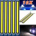 10pcs 17CM Super Bright Car Daytime Running Lights Waterproof 12V LED COB Car Auto Fog Light White Strip Lights Bar. 