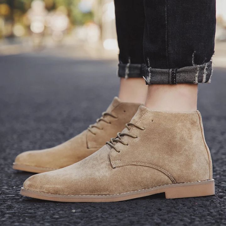 Fashion%20Brown%20Chelsea%20Boots%20Men%20British%20Style%20High%20Top%20Suede%20Leather%20Shoes%20For%20Men%20Lace-up%20Pointed%20Toe%20Design%20Men's%20Ankle%20Boot%20-%20Image%205