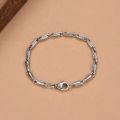 New Silver Color Simple Style Retro Bracelet Niche Design Mobius Men's Geometric Hip Hop Fashion Accessories. 